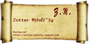 Zotter Mihály névjegykártya